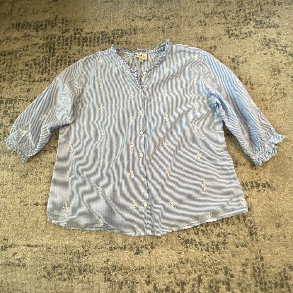 Cynthia Rowley Women S White Floral 100% Linen Button Down Shirt Long Sleeve Top